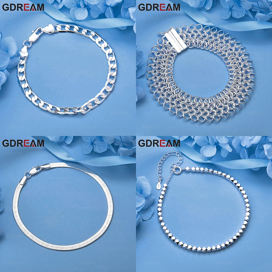 

GDREAM 925 Sterling Silver Braided Multi-Loop Wide Version Bracelet Women'S Creative Temperament Accessories Party Jewelry