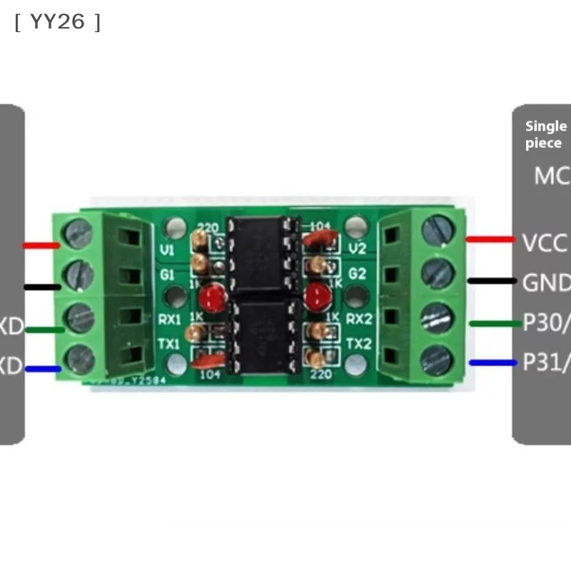 وحدة عزل UART Optocoupler ثنائية القناة مع شريحة 6N137، عازل المنفذ التسلسلي TTL للاتصالات الصناعية #1