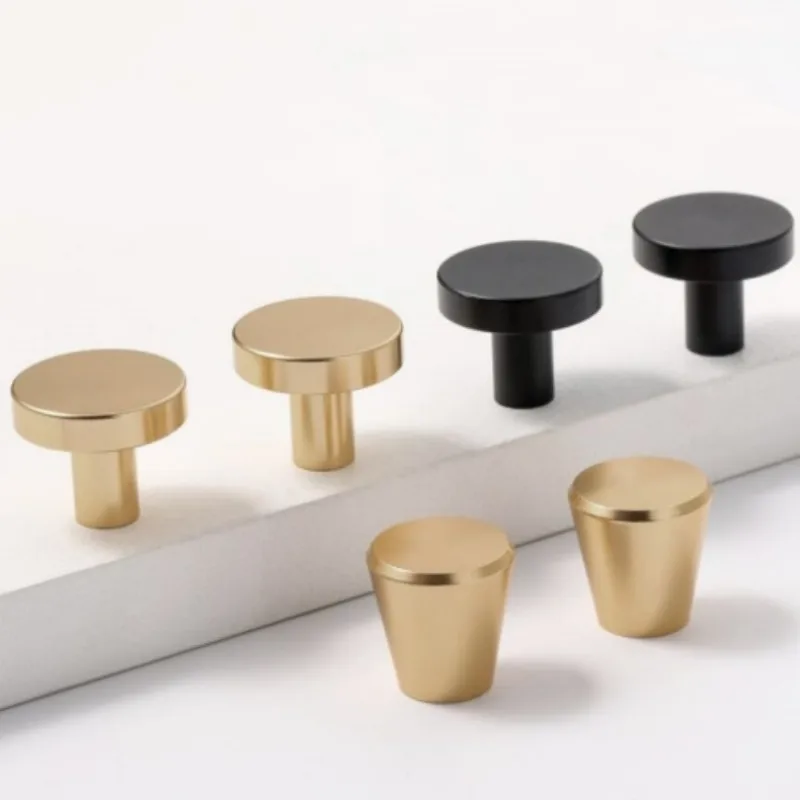 Simple Zinc Alloy Furniture Handles Small Round Cabinet Drawer Knobs Golden Cabinet Door Pulls Home Decoration Hardware