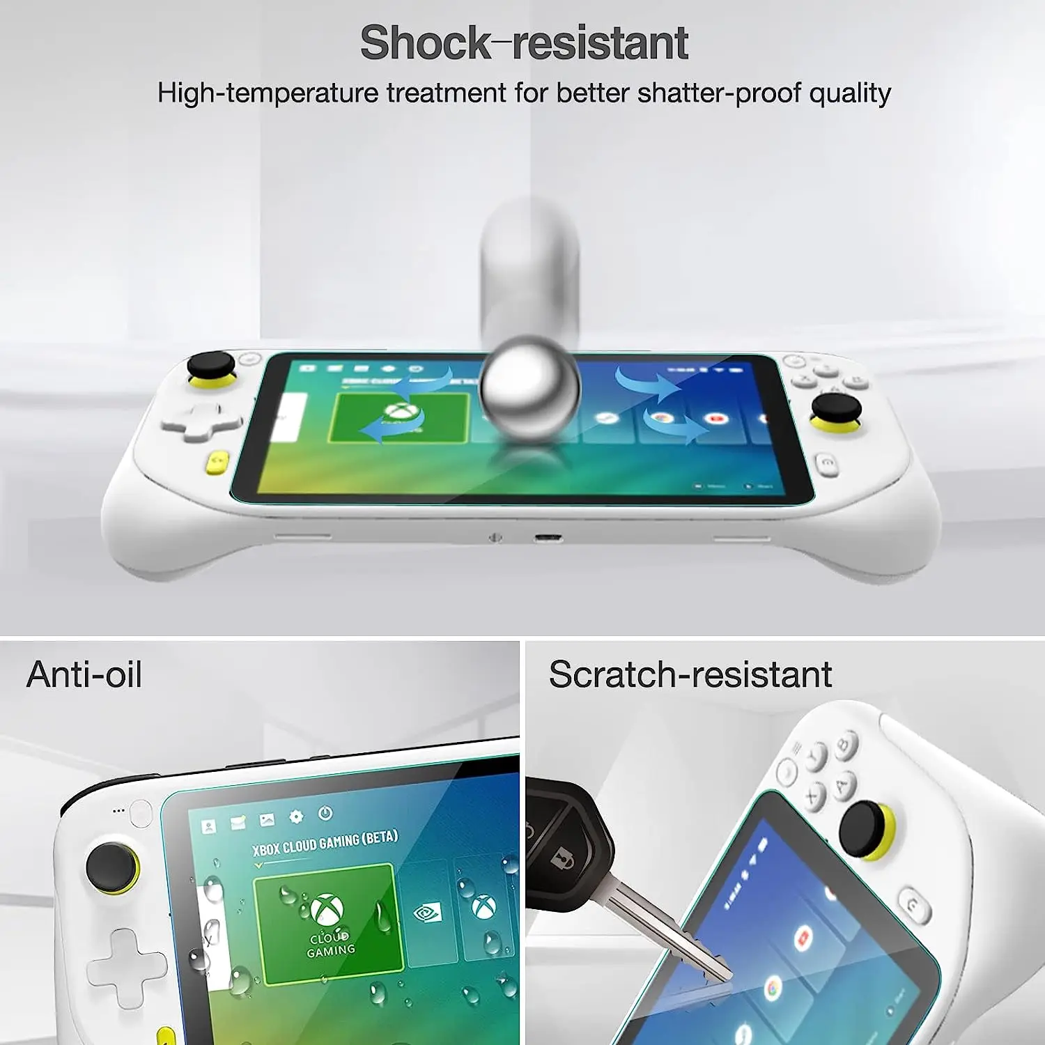 واقي شاشة من الزجاج المقسى فائق الدقة ، حافة مستديرة ، واقي مضاد للخدش لـ Logitech G Cloud ، لعبة 7 بوصة ، 3 حزم