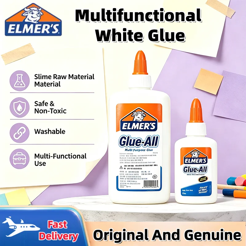 Original Elmers Glue All Purpose Glue-All White Glue 240g/118ml/3.78L Non-Toxic Washable Glue for Slime