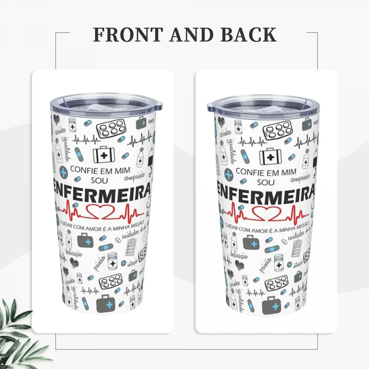 Enfermera En Apuros Stainless Steel Tumbler First Aid Coffee Mug With Straws and Lid Large Mugs Cup Hot Drinks Water Bottle