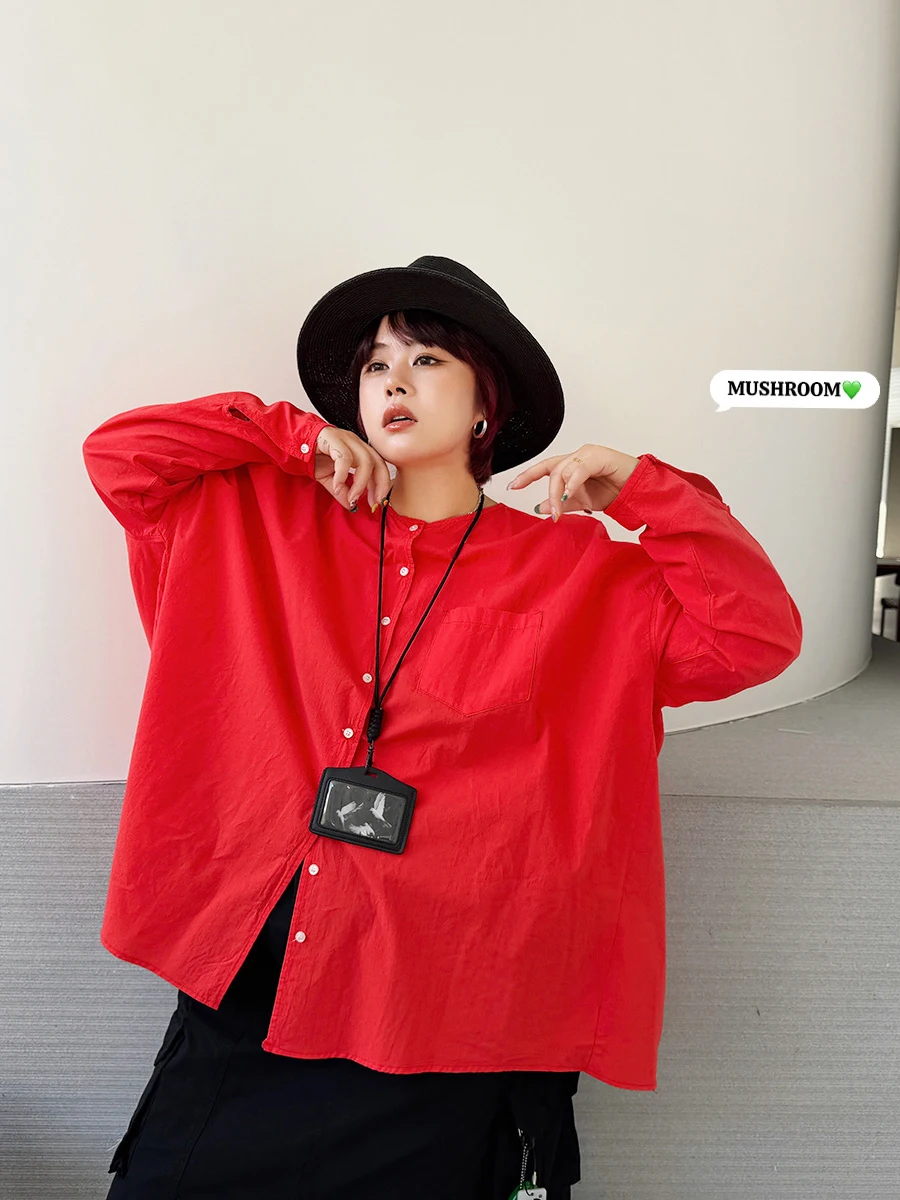 

Рубашка женская хлопковая с длинным рукавом, свободного кроя, на пуговицах, в стиле ретро, повседневная, модная, новая коллекция Mushroom Head Miss Spring