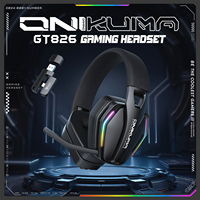 ONIKUMA GT826 Gaming Headset Tri-mode Connection RGB Esports Wireless Headsets with Mic for PC Laptops PS5 Game Accessories Gift