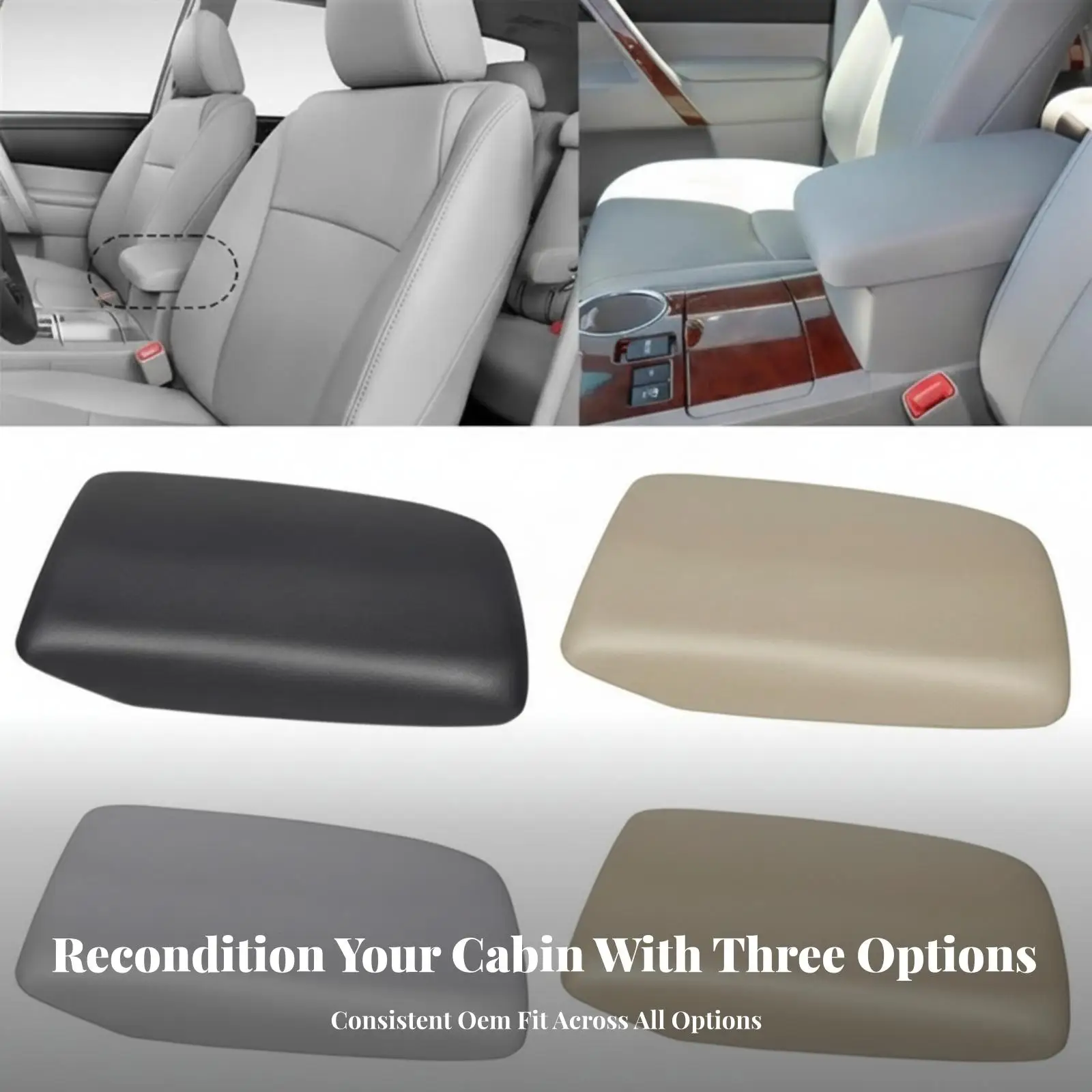Center Console Armrest Lid Direct Fit Armrest Lid with Leather Surface Auto Part Easy to Install Long-Lasting for Car Owners
