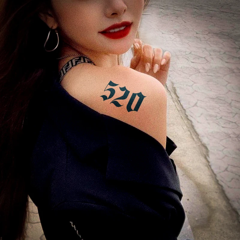 

2pcs Digital Number temporary tattoo sticker waterproof magic tattoo lasts to 15 days fake tattoo semi permanent tattoo