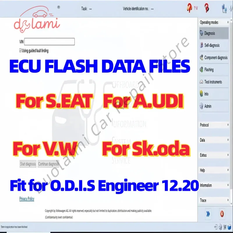 

Флэш-папки данных Odis Engineering Flashdaten Ecu 2025 года V.w A.udi для S.eat для S.koda + Odis-e V12.2.0