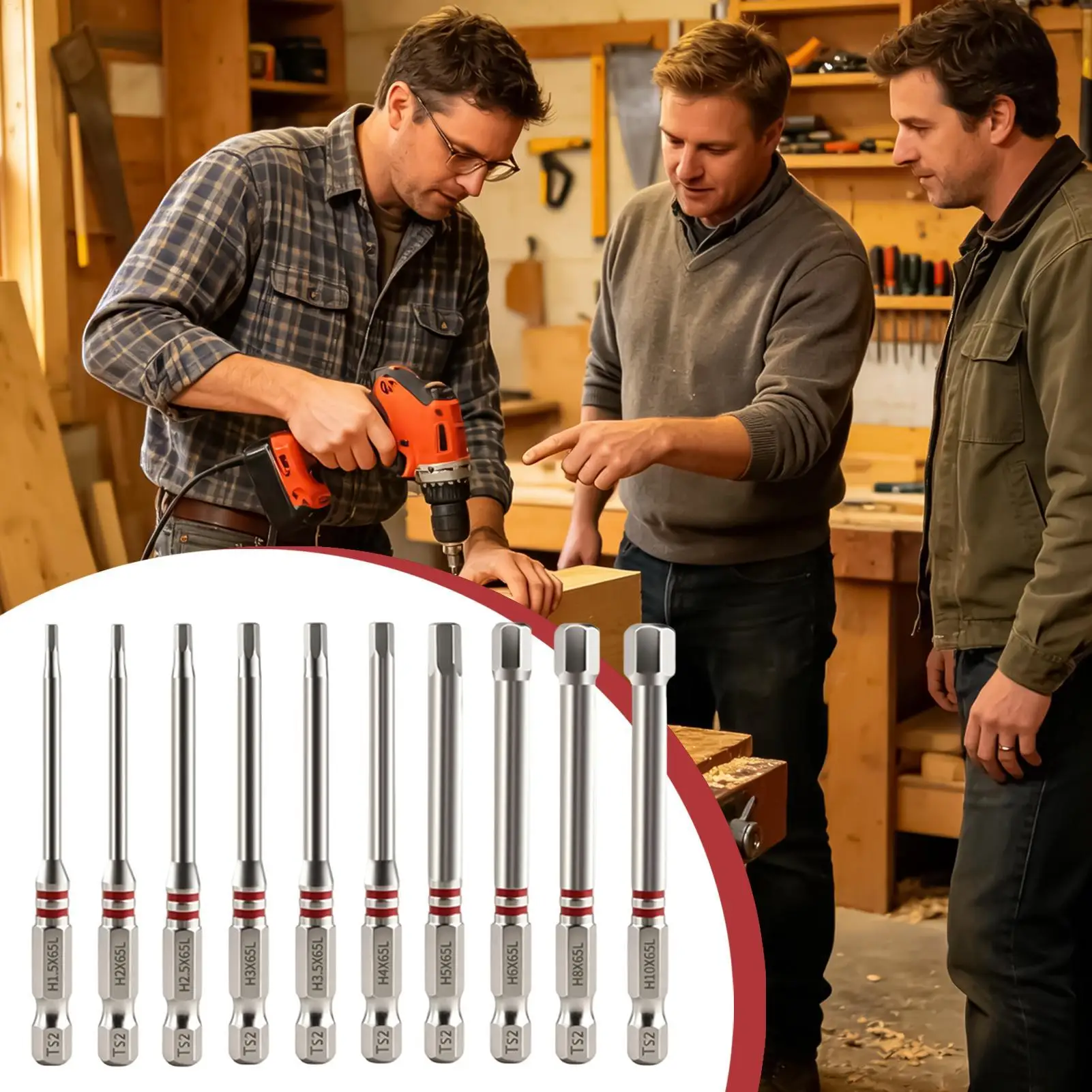 Hex Drill Bit Set 10 Pieces Quick-release Magnetic Screwdriver Hex Bit Set For Workshop Garage Industrial Construction