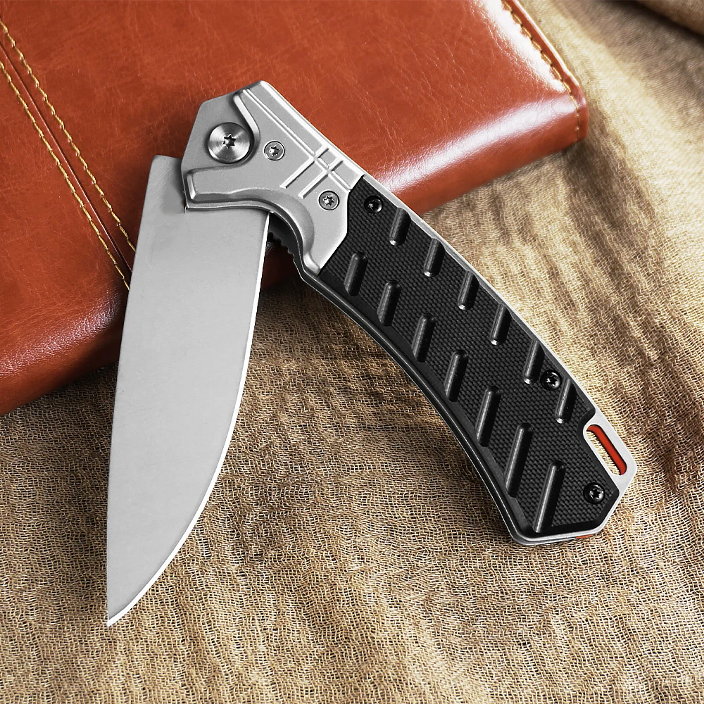 M1 pocket small fold 8CR13MOV steel high hardness G10 handle field portable self-defense knife