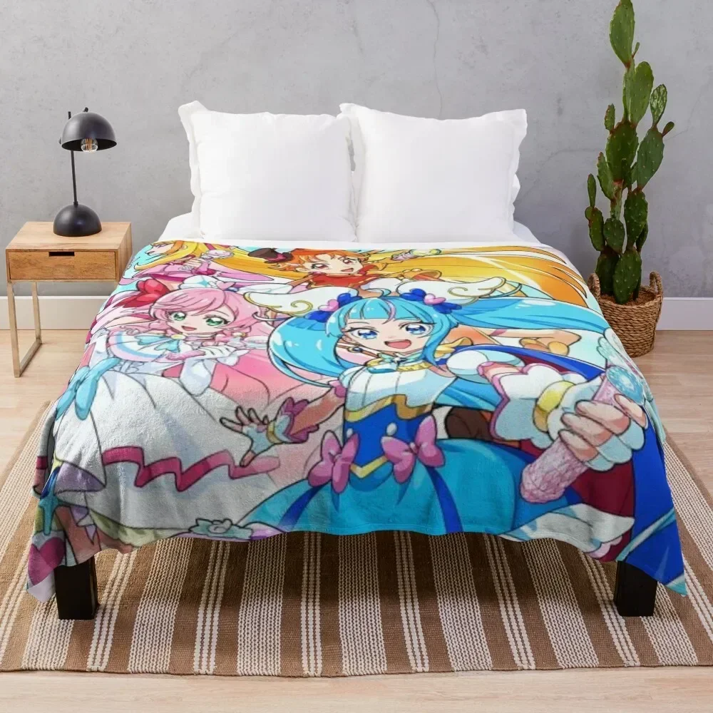 

Hirogaru Sky Precure - All in One Throw Blanket Cozy Microfiber Throw Blanket for Home Bedroom