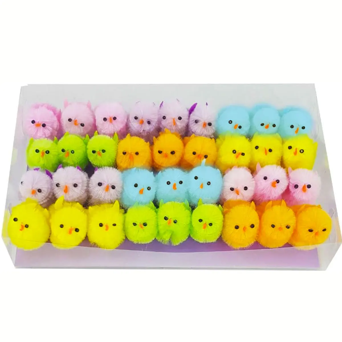 

Multicolor Easter Chicken Yellow Mini Easter chicks Easter decoration 10 sets/ lot Total 360 pcs chicks Easter Hat Decoration
