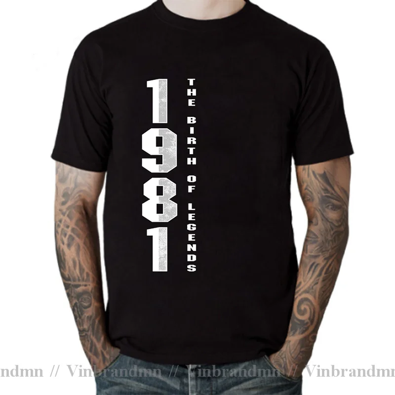 Legends Were Born In 1981 Special T-Shirt The Birth of Legend 1981 T Shirt Men Birthday Summer TeeShirt Stuff For Adult Clothing