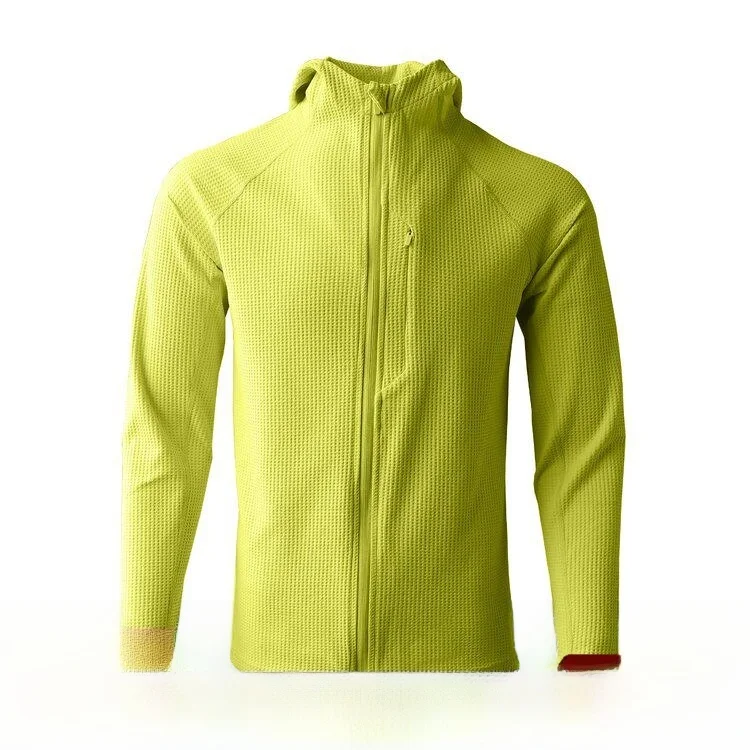 Lightweight 3D Tailored Men's Hooded Open Cardigan Sporty Casual Jacket Polyester Fiber Long Sleeve Zipper Closure Standard Fit