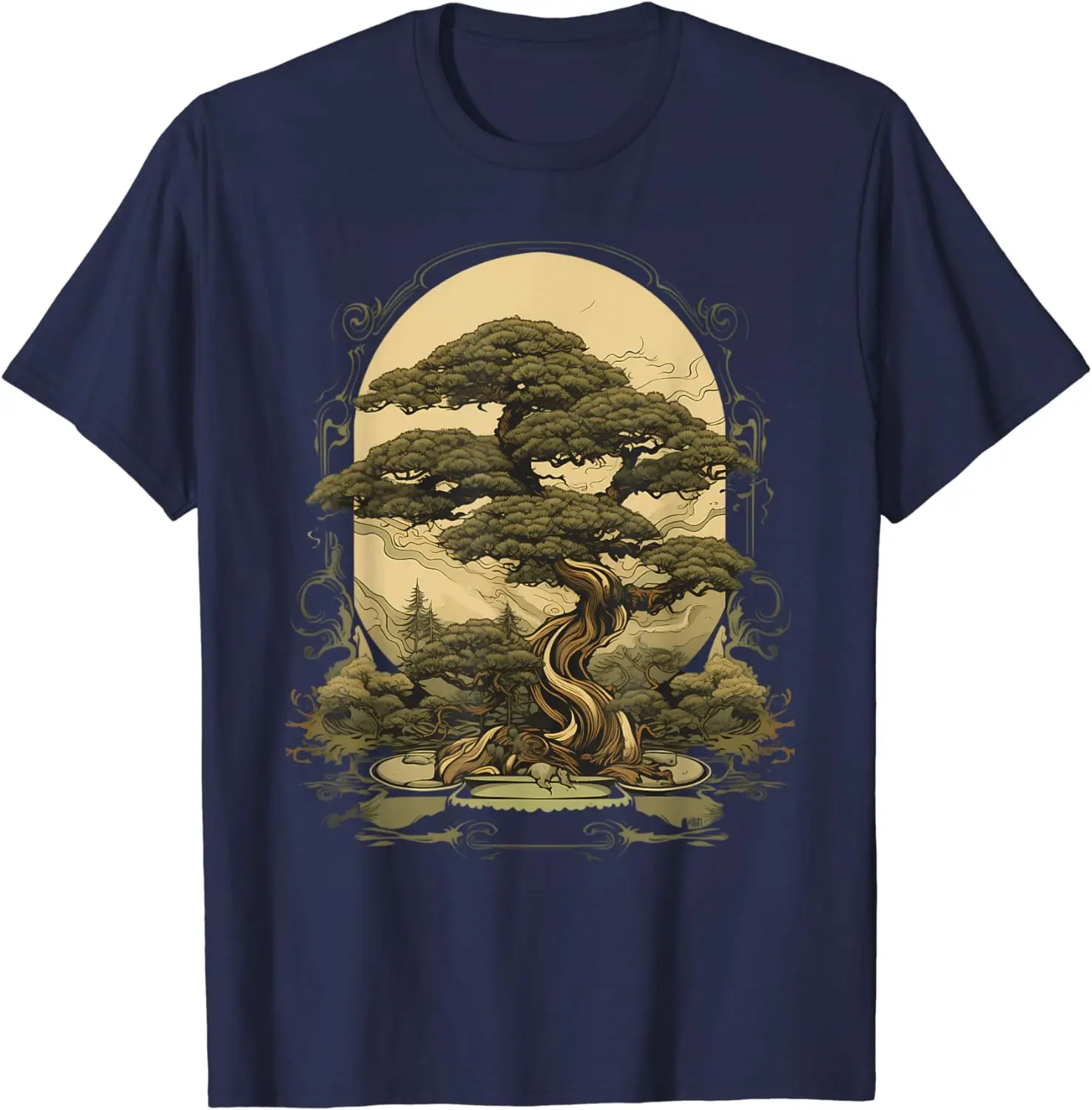 2024 Summer New Horticultural Art Bonsai Tree T-shirt Trend Casual Retro Shirt