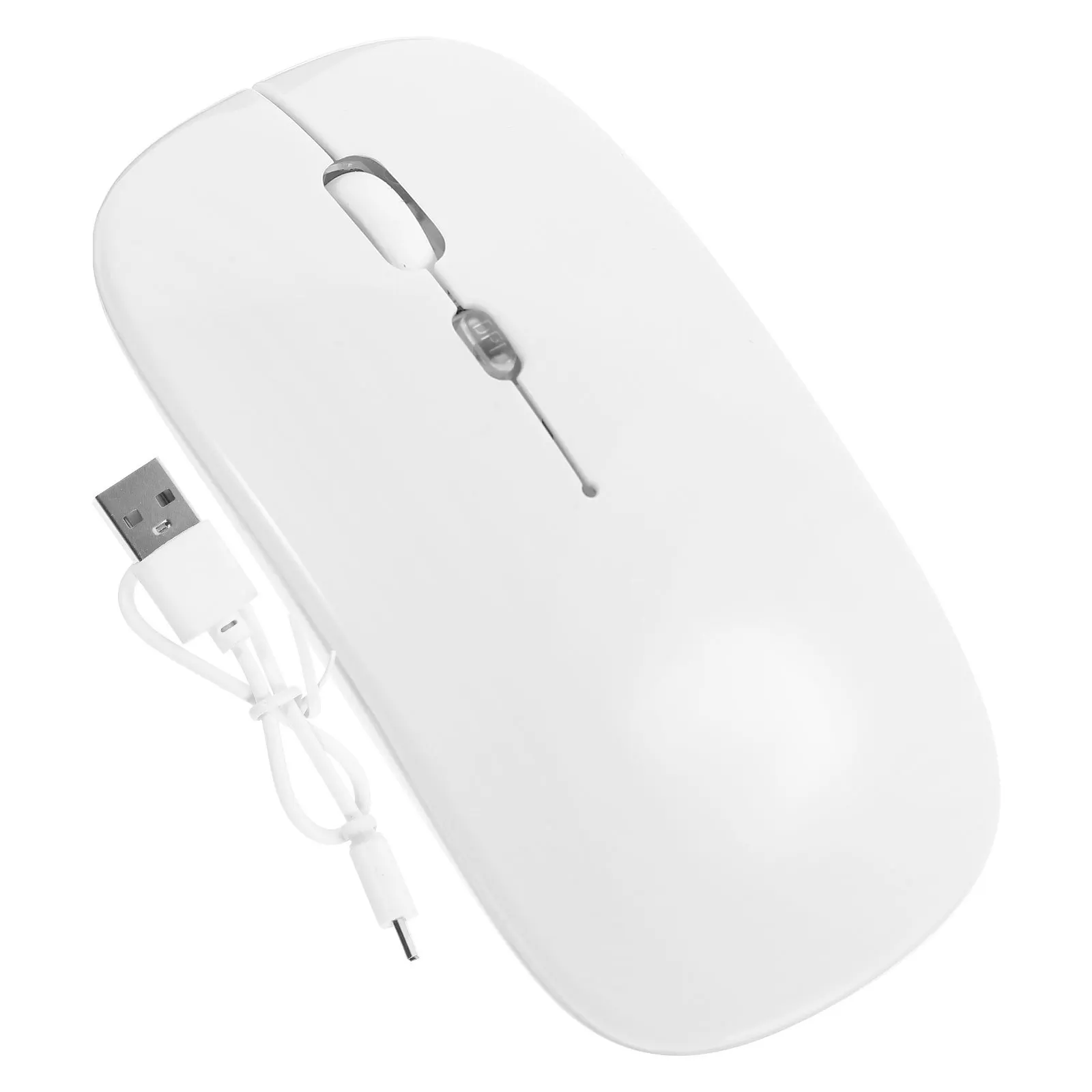 

Charging Wireless Mouse 10M Distance Portable Instant Connection Ultra-Thin Silent Mouse for Computer Work White