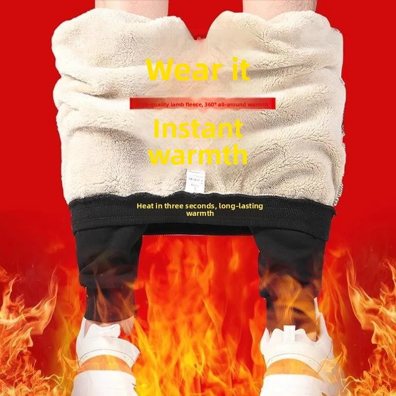 

Мужские утепленные спортивные брюки на флисовой подкладке для зимы и осени, повседневные свободные брюки с манжетами, длинные штаны для активного отдыха