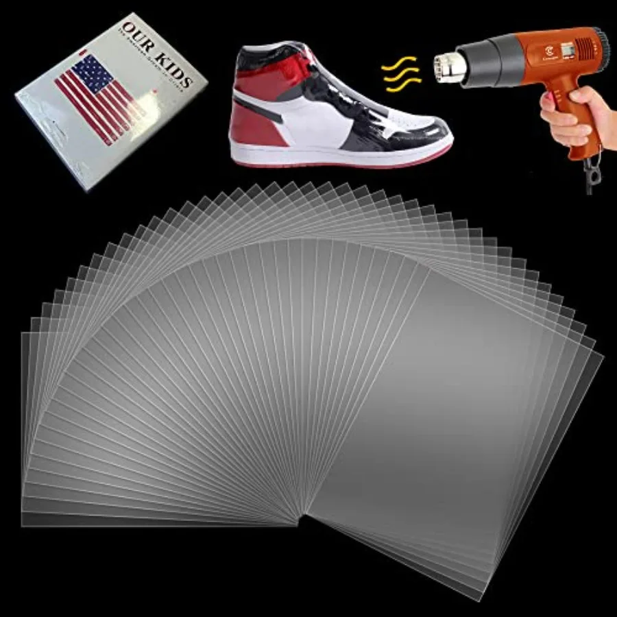 

Shrink Wrap Bags, 100 Pcs Clear PVC Heat Seal Bags for Soap Sleeve Packaging, Bath Bomb, Shoes, Jars, Gift, Tumbler, Heat Subli