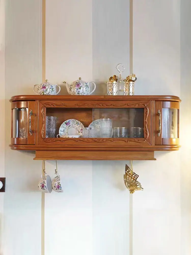 

PYH solid wood wall cabinet living room dining room wall cabinet retro homestay wine cabinet