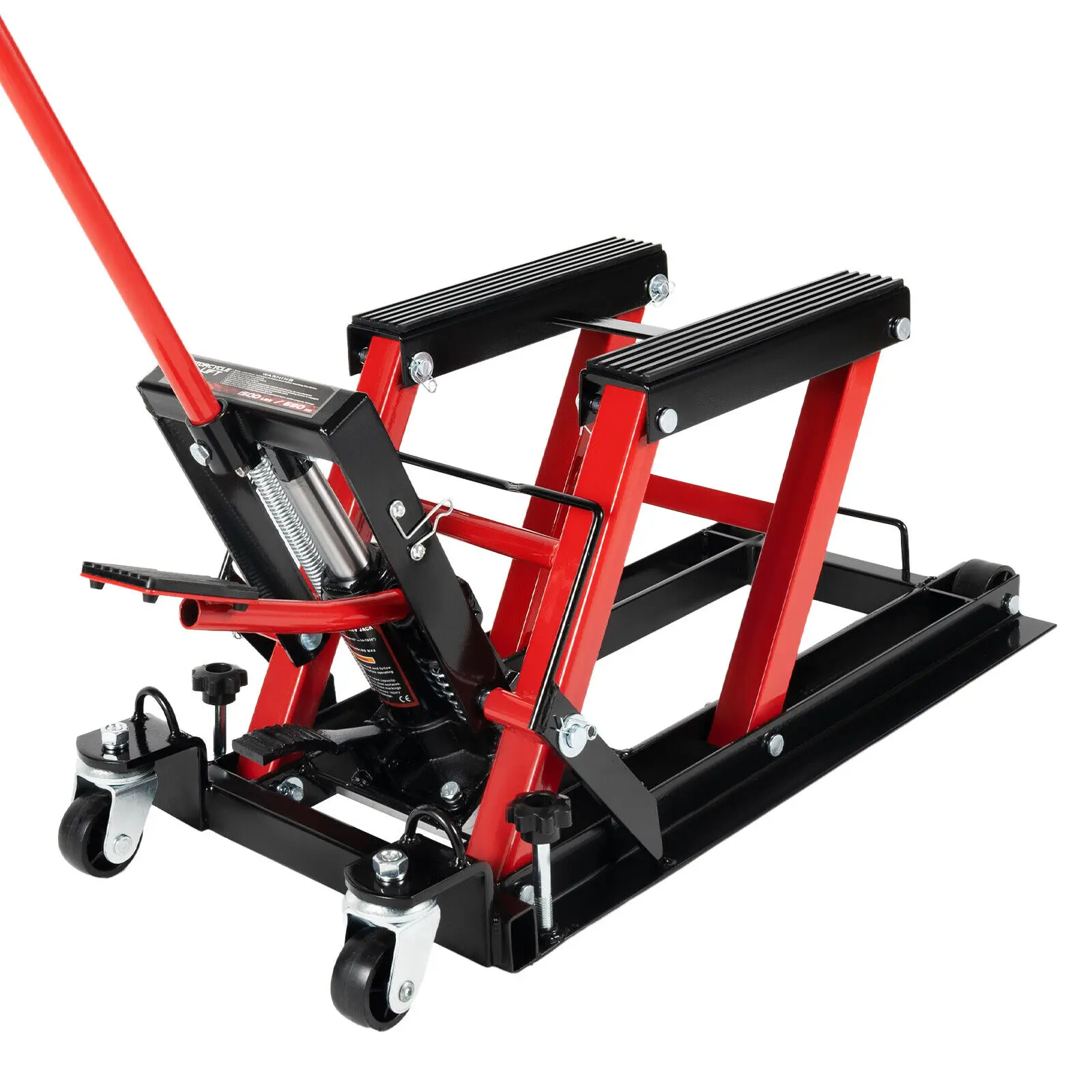 1500 رطل الصلب الهيدروليكية دراجة نارية حامل الرافعة ATV مقص رفع جاك مقص رفع جاك الرافعة مع 4 عجلات للمرآب #4