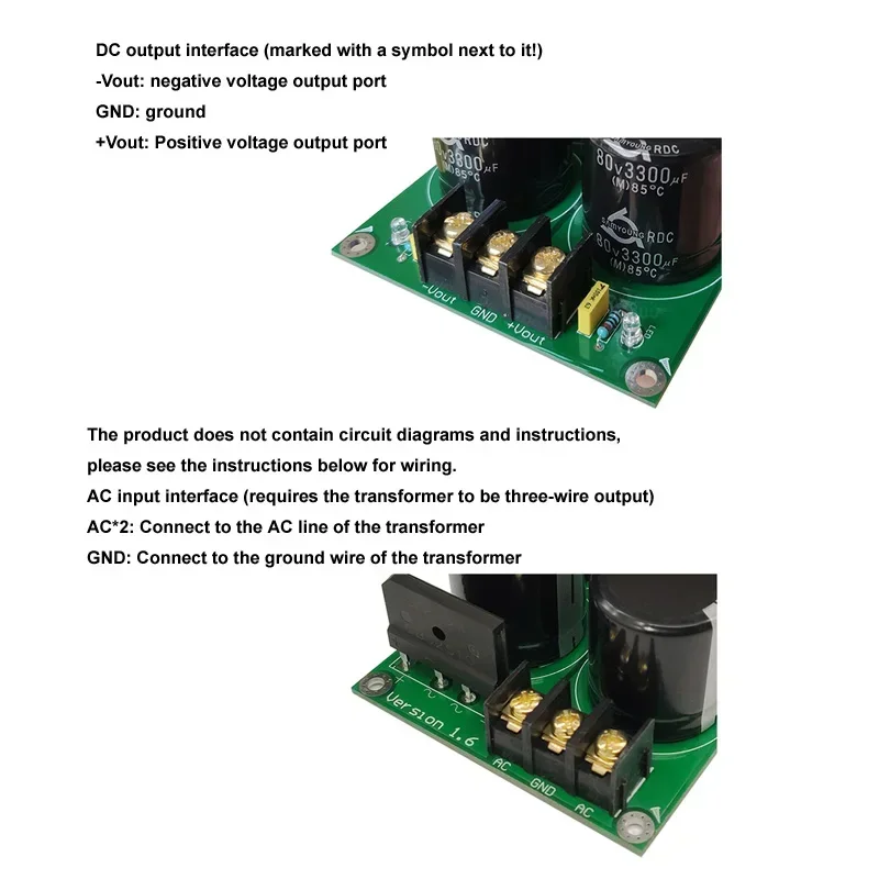 LUSYA High Power Single Bridge Capacitor Rectifier Filter Power Board 20A 35mm 4-bit Double Voltage