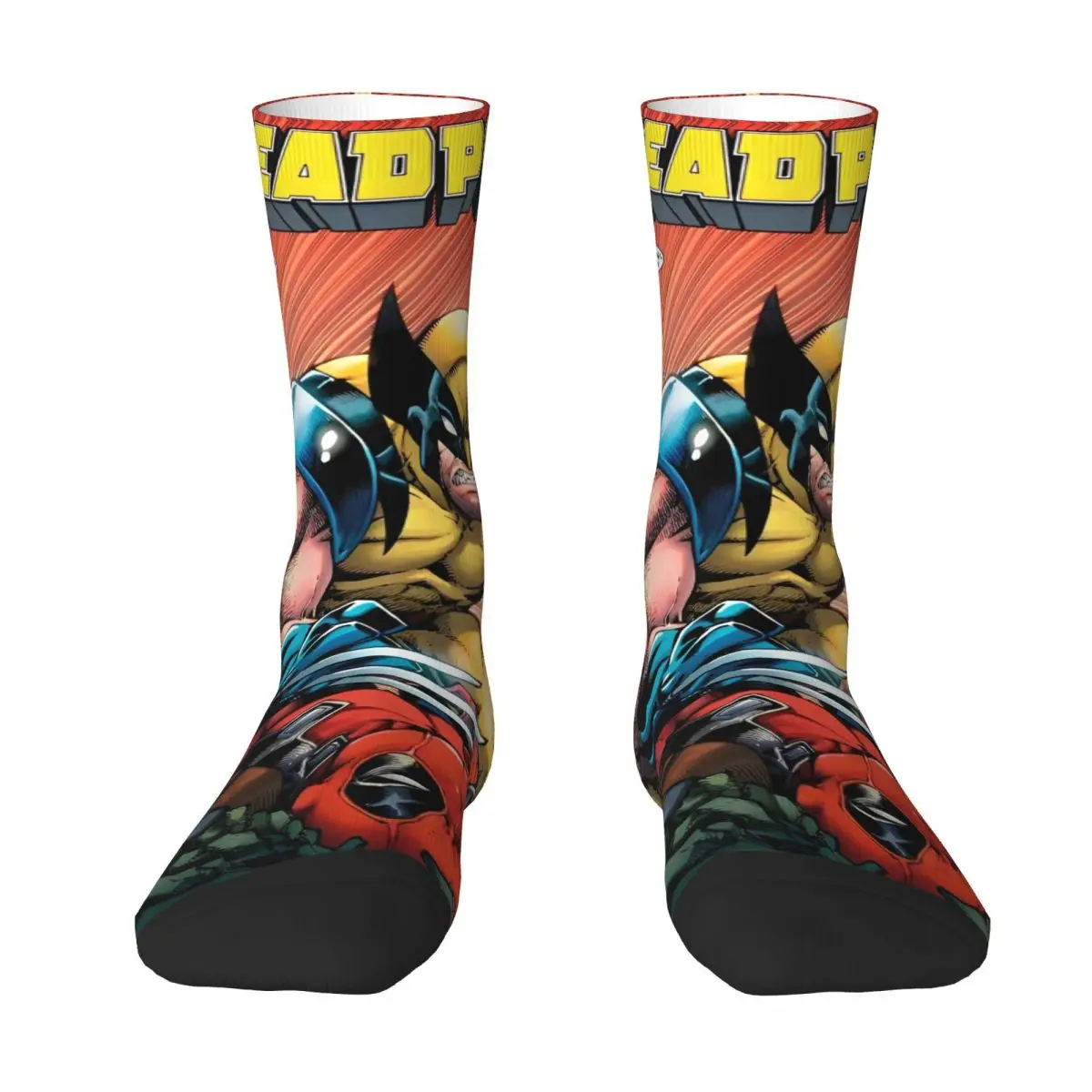 Marvel Deadpool & Wolverine Stockings Graphic Gothic Socks Winter Non Slip Socks Men Climbing Comfortable Socks