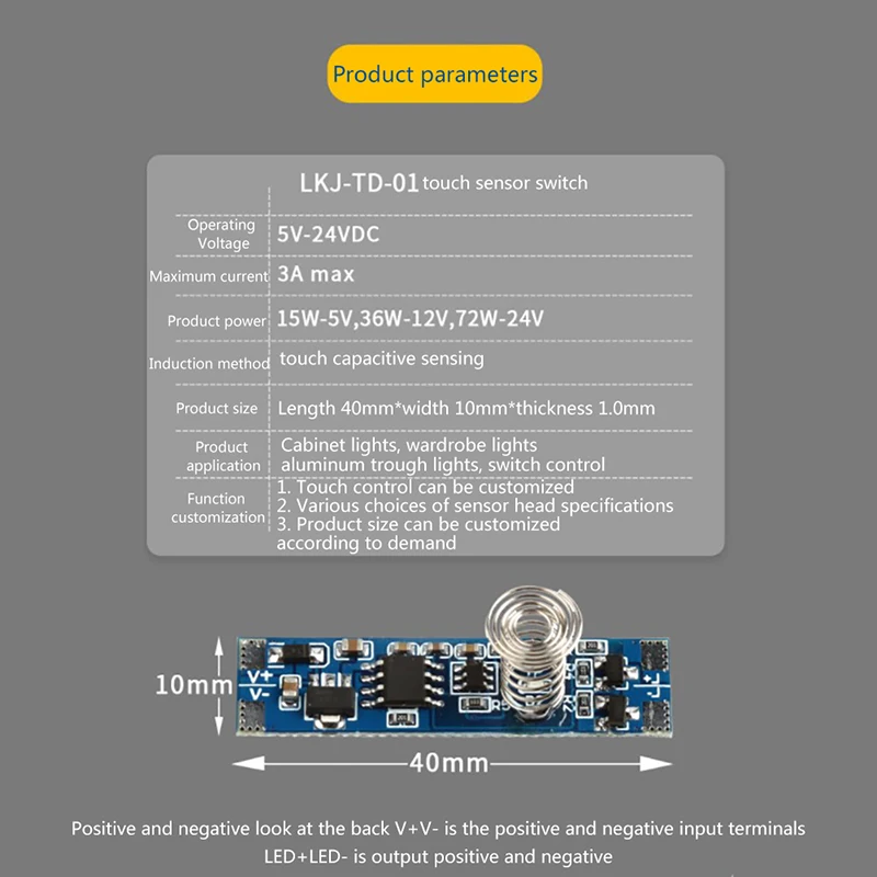 Módulo de Sensor de inducción PIR para armario, dispositivo de 12v y 24v, encendido/apagado, regulable, sin contacto, Ir, barrido manual, Wardobe, 1