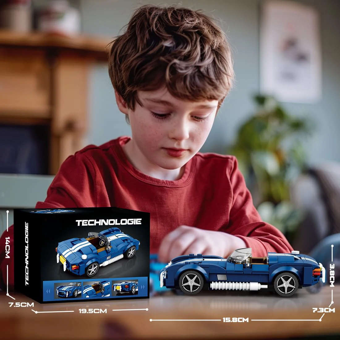 333PCS AC COBRA Car Building Block Set Creative City Vehicle Diy Car Model Bricks Desktop Display Toys For Kids Holiday Gifts