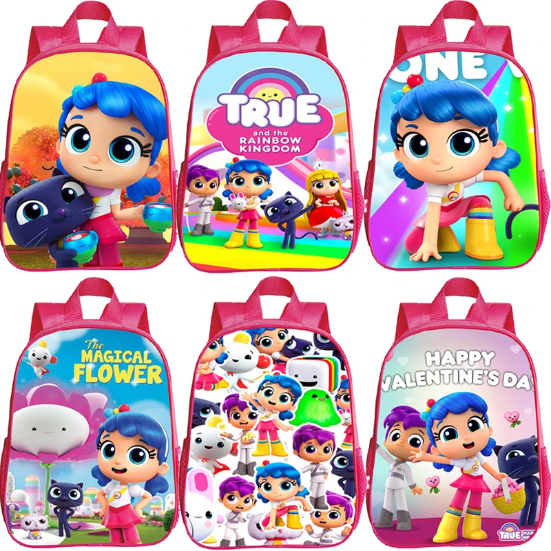 True and the Rainbow Kingdom Schoolbag Kindergarten Backpack Kids Bookbag Baby Girl Rucksack Waterproof Children Daypack Mochila