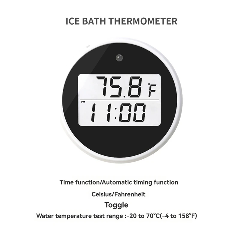 Digital Floating Bath Thermometer With Timer -20-70℃ Waterproof Water Temperature Meter For Swimming Pool Spa Ice Bath