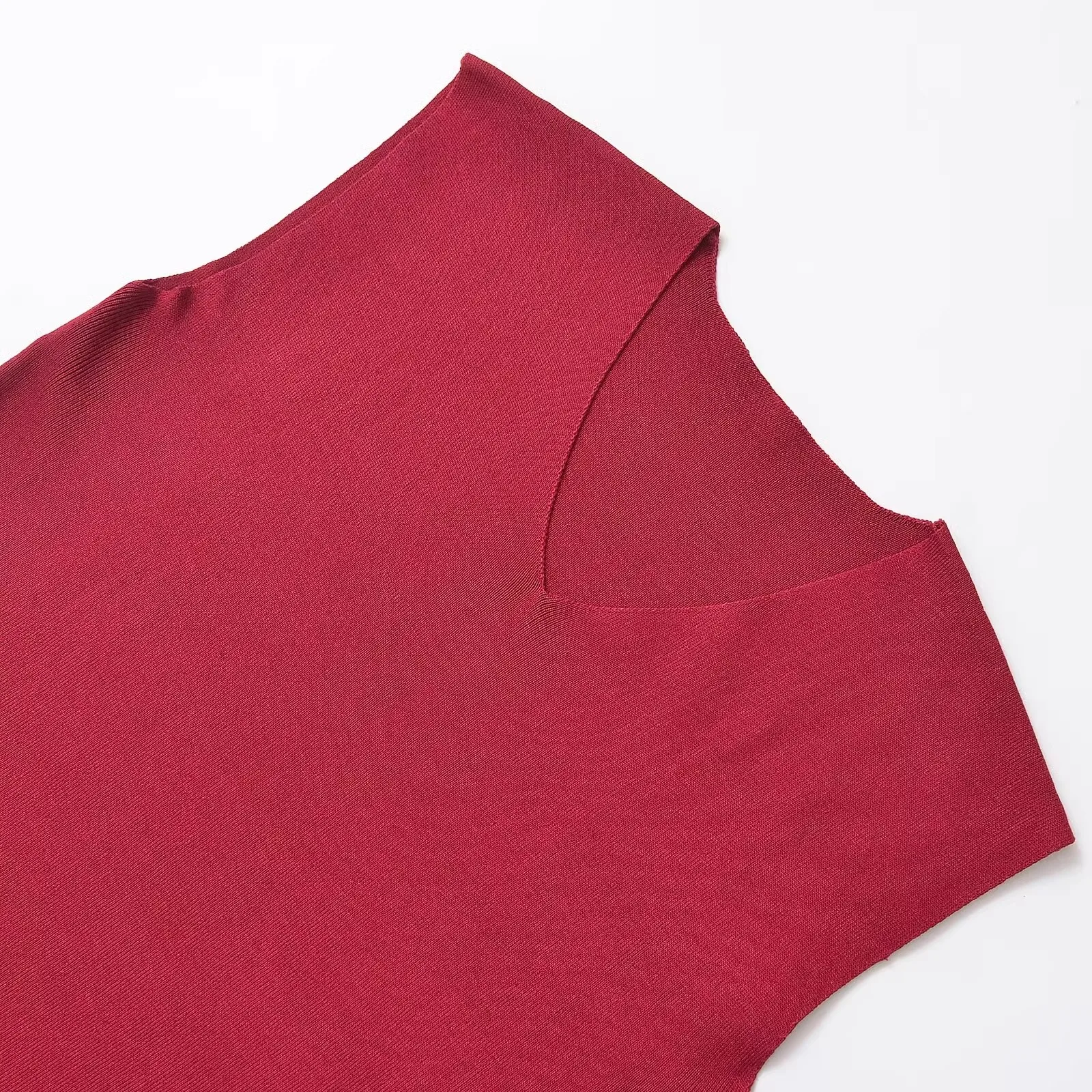 JNLEAOG Autumn New Women's Faion Design Pure Color Slit Casual Sle Versatile Top V-ne Polyester Fiber Jaet