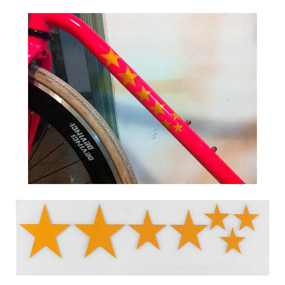 

Наклейки с пятиконечными звездами, светоотражающие переводные наклейки для велосипедов и скейтбордов, настраиваемые, легко наносятся и снимаются, аксессуары для декора стен