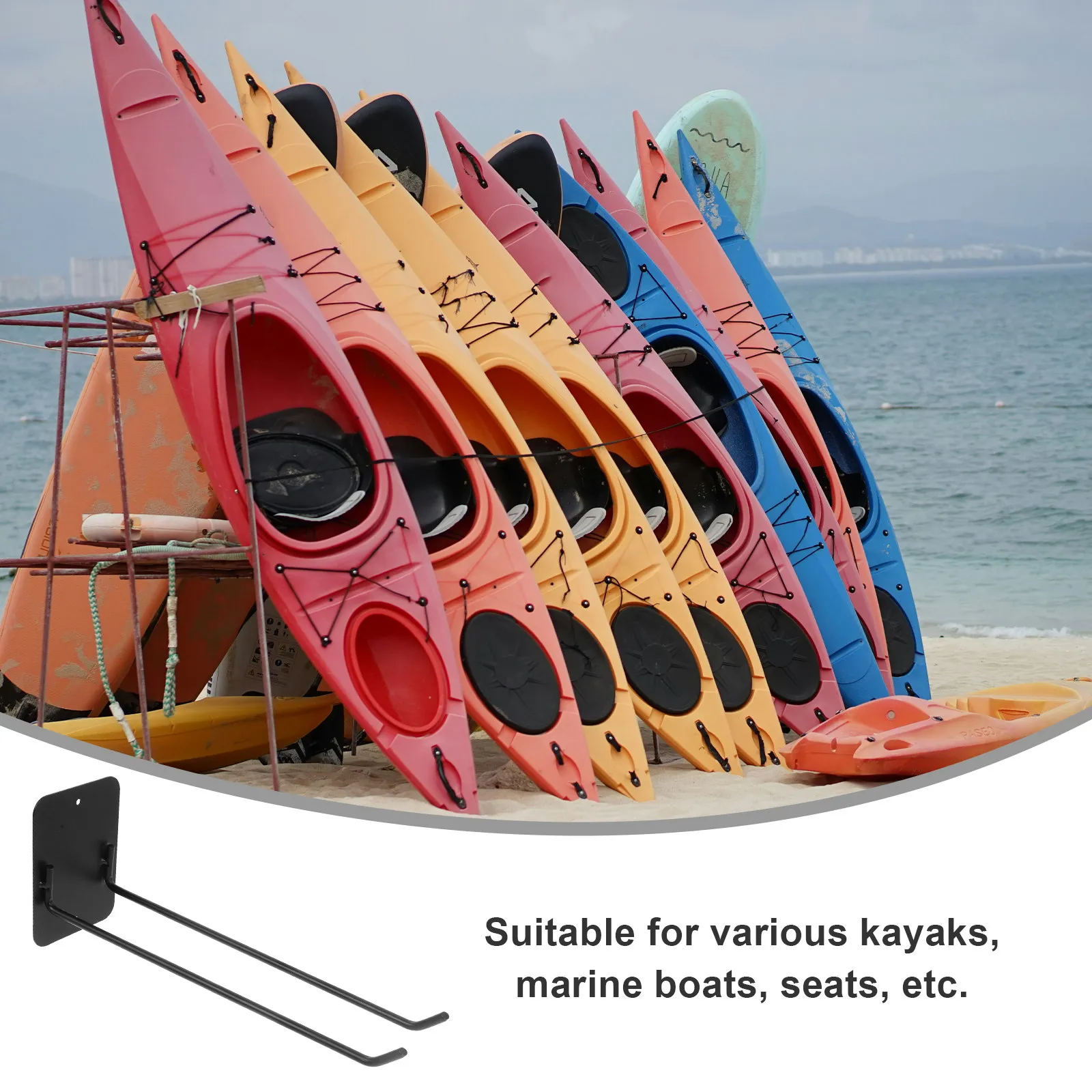 Kayak Paddle Holder Metal Rustproof Paddle Storage Rack Lightweight Mount Bracket for Canoe Kayaks Boats Canoe Accessories