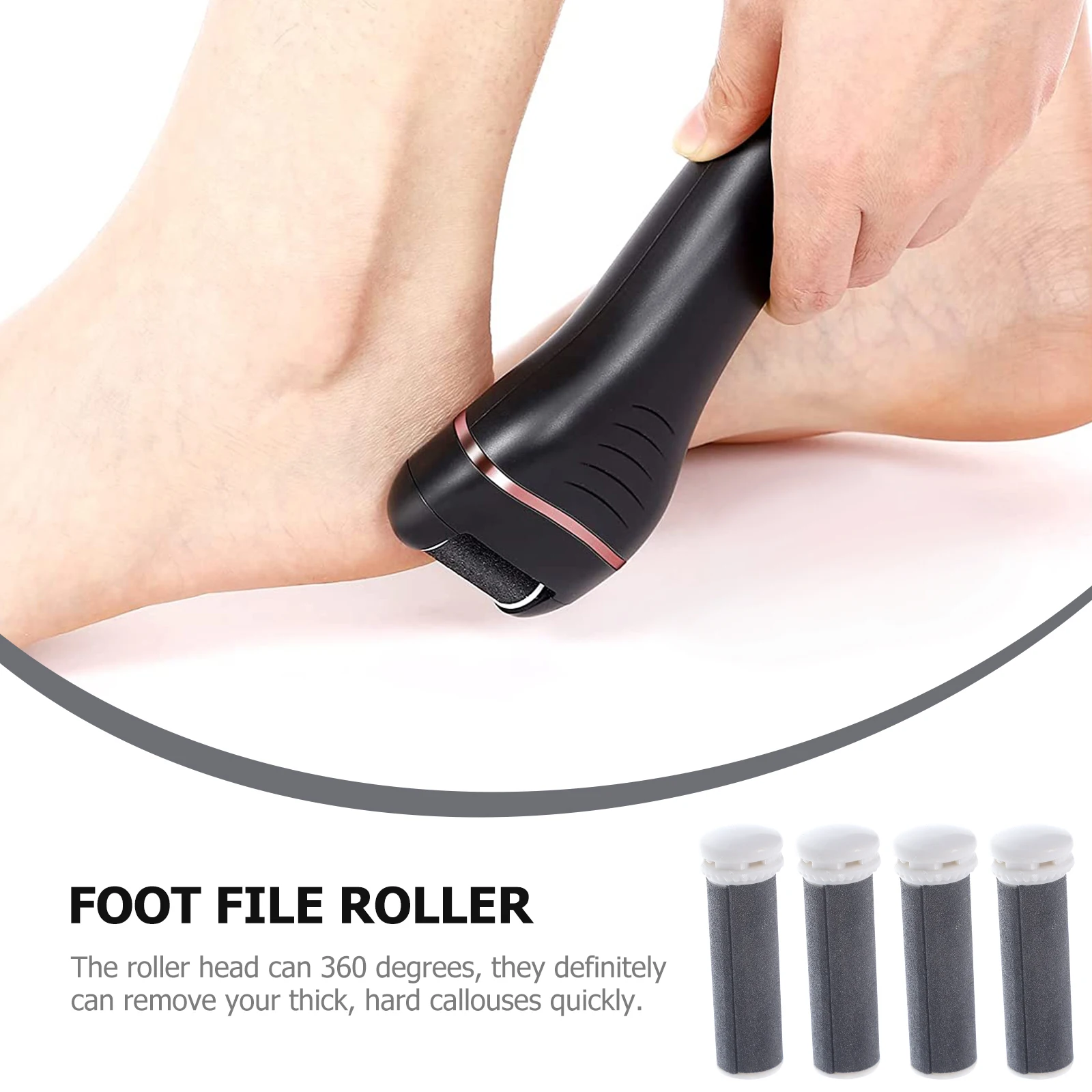

4pcs Electric Foot File Head Replacement Extra Coarse Grinders Black Roller Foot Care Tools Callus Removal Supplies Nail File