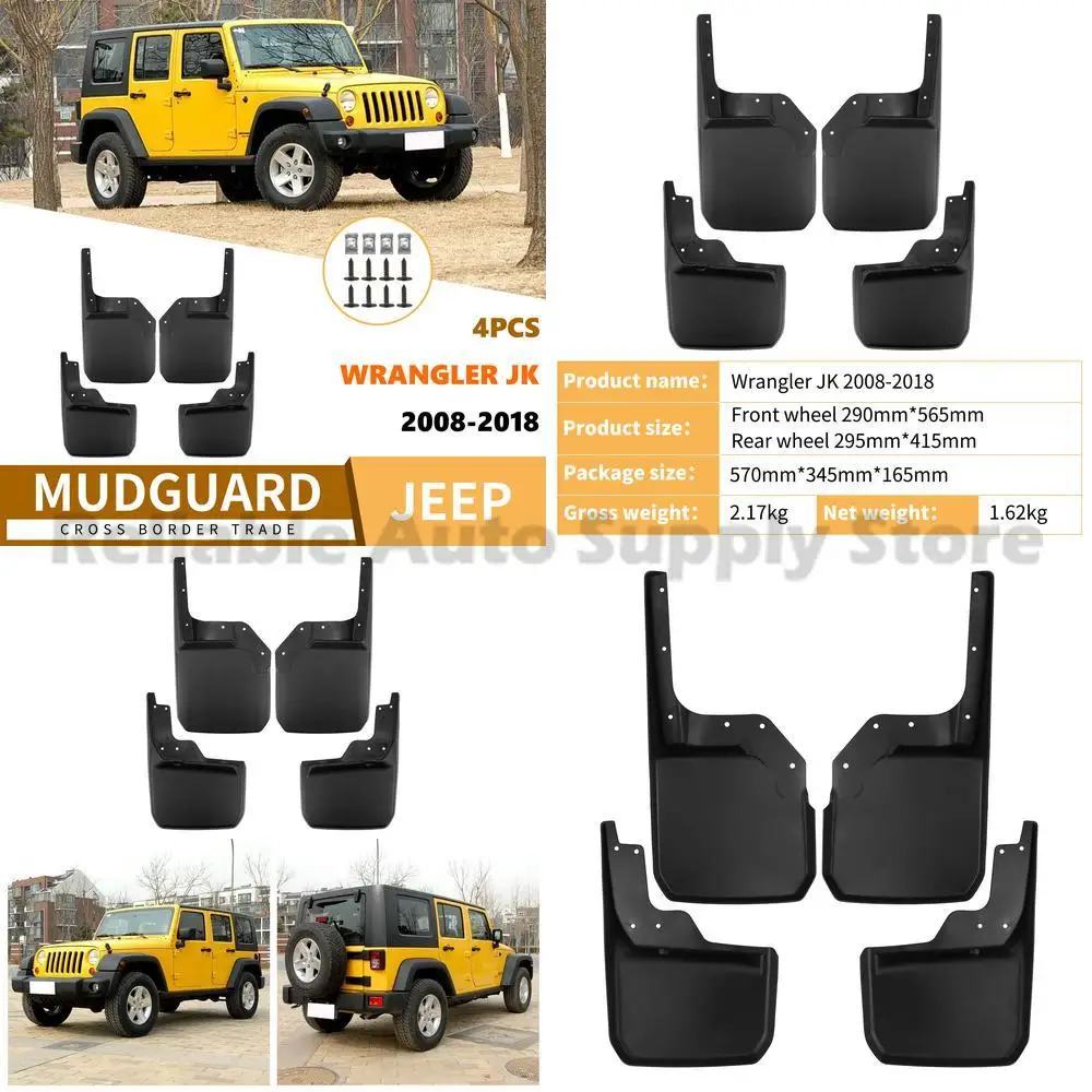 

For Jeep Wrangler JK 2008-2018 Front and Rear Fender Flares Auto Accessories Durable Stylish Protection