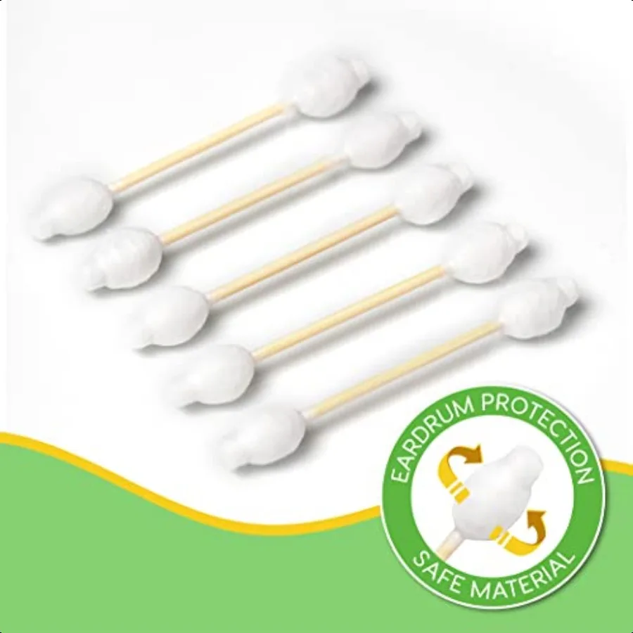 Coton-tige pour bébé, 220 points, coton-tige biologique biodégradable en bois, bâtons de sécurité à Double pointe, 100 naturels écologiques