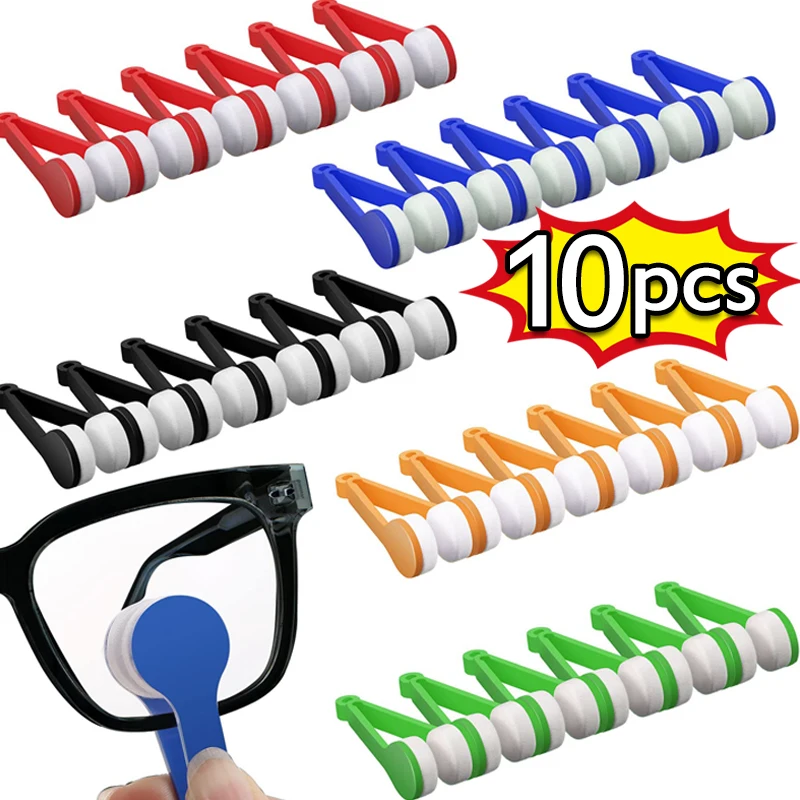 10-1 Stuks Draagbare Multifunctionele Brillen Reinigen Wrijf Bril Zonnebril Bril Bril Microfiber Reinigingsborstels Vegen Gereedschap