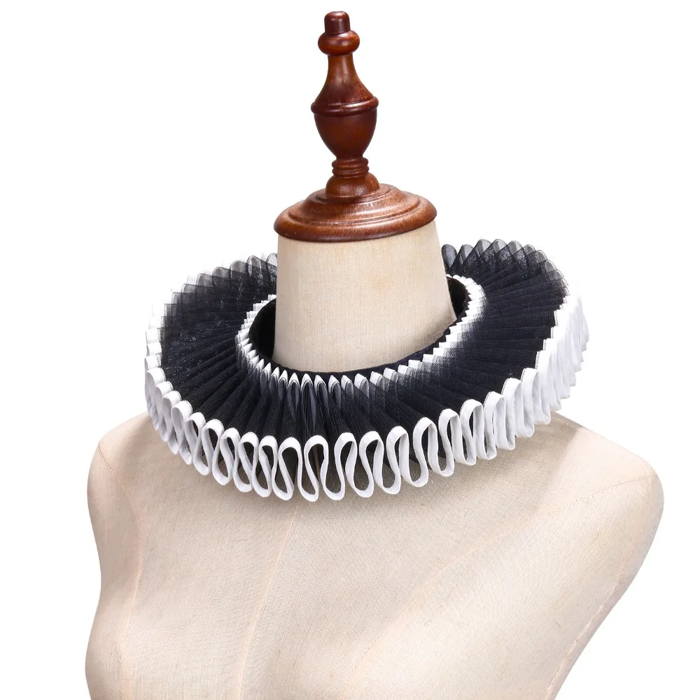 

Detachable Shakespeare Neck Ruffled Collar Vintage Opera Renaissance False Collar Elegant Victorian Costume Retro Ruff Collar