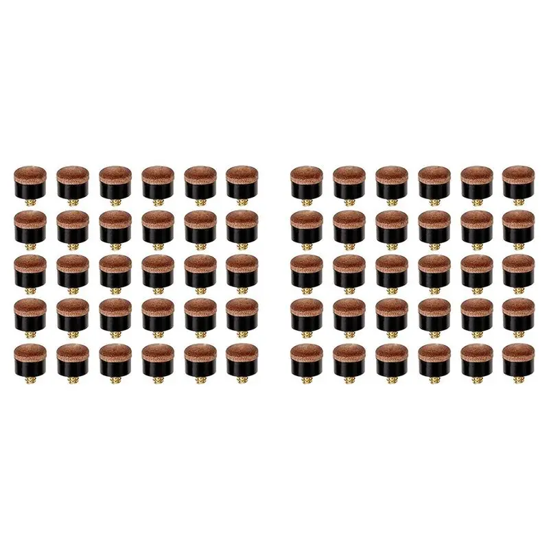 

AEF6-60 Pcs Billiard Pool Cue Stick Screw-On Tips 12Mm Replacement Billiard Cue Tips For Pool Cues And Snooker