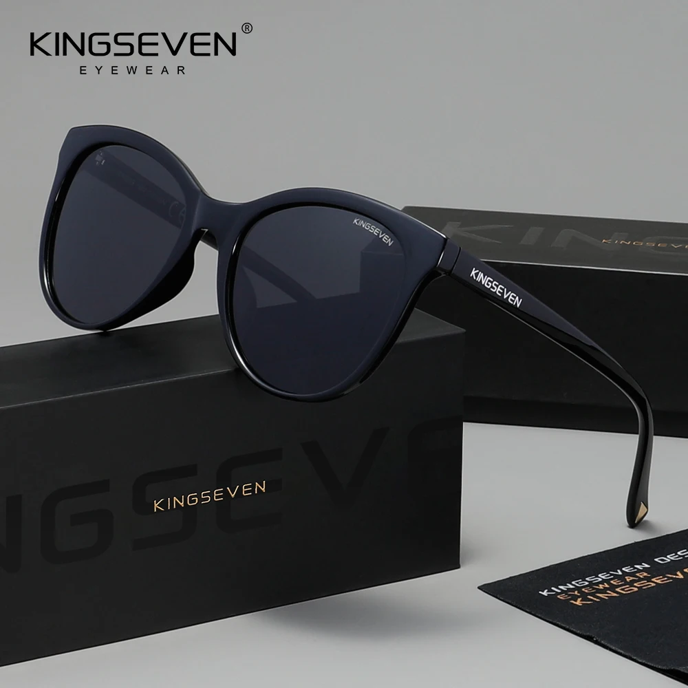 KINGSEVEN Nouvelles Lunettes de Soleil de Luxe pour Femmes, Protection UV400 Polarisée, Style Tendan