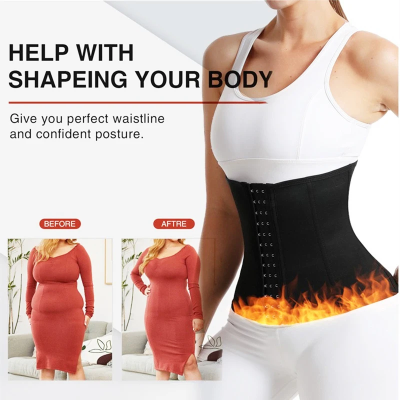 Women Waist Trainer Trimmer Corset Weight Loss Tummy Wrap Workout Belt Sweat Belly Band Sports Girdle Suit