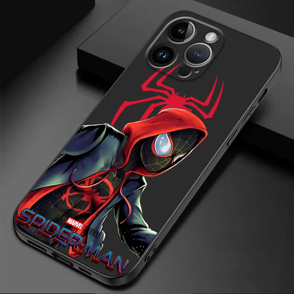 Cover Marvel Cute Spider Men Phone Case for Apple iPhone 14 13 15 Pro Max 11 Pro 12 Mini SE X XS Max XR 78 Plus Soft Cases Cover