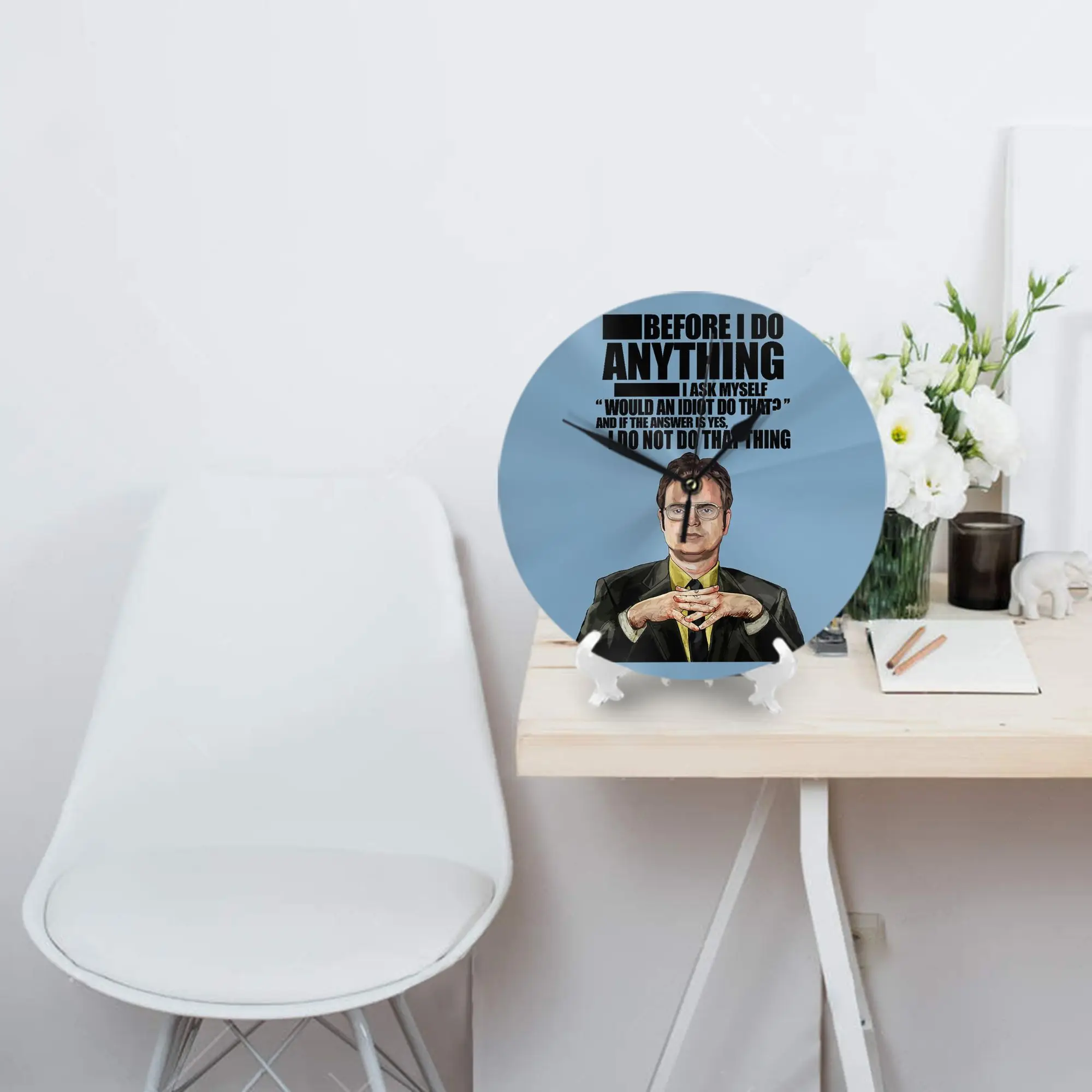 The Office - Dwight K. Schrute Wall Clock Room Decoration Silent Round Clock for Bedroom Living Kitchen Home