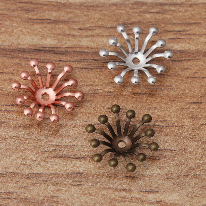 BoYuTe Wholesale Brass Flower Bead Caps Handmade Materials Diy Jewelry Accessories and Components