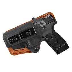 Coldre S&W M&P Shield 9mm com almofada confortável, coldre híbrido de couro IWB Kydex para Smith & Wesson M&P Shield/Plus de transporte oculto