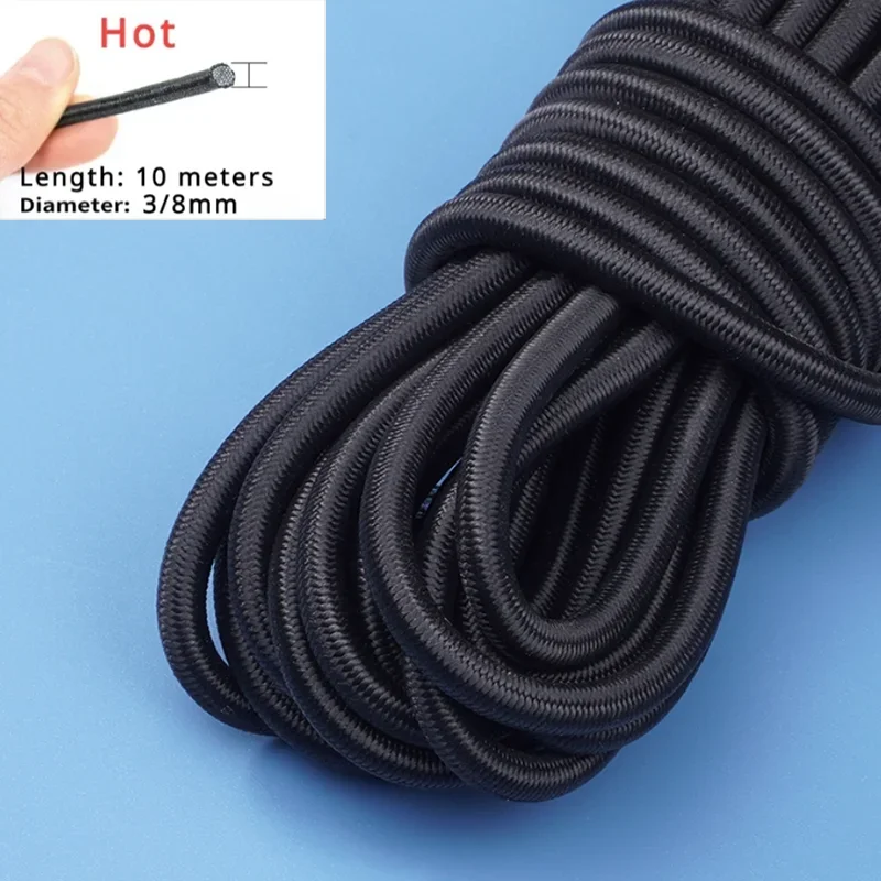 10m Elastic Rubber Bands for DIY Sewing & Crafts - 3/4/5/6/8mm Bungee Rope, for Clothing, Apparel, Home Decor & Arts Supplies
