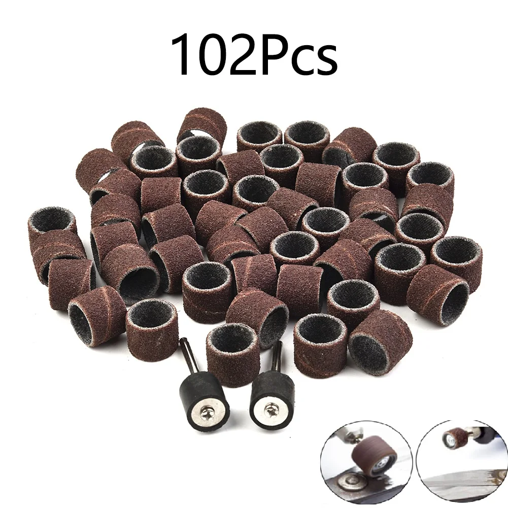 

Abrasive Tool Kit Set Accessories Attachment Sanding Bands Polishing Grinding 100Pcs 80 Grit Drum W/ 2 Mandrels