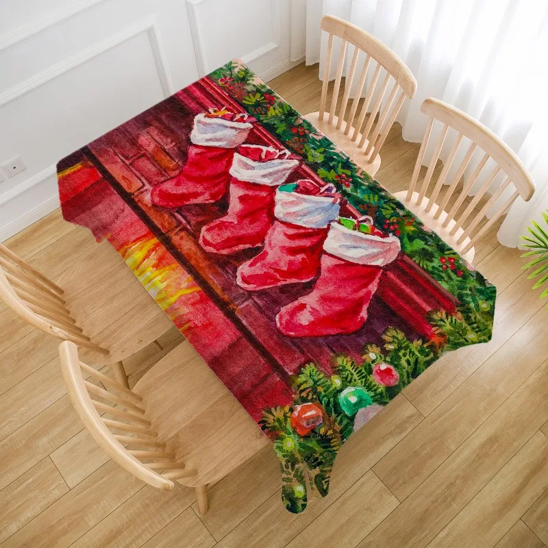 Christmas Table Decoration Tablecloth Christmas Truck Kitchen Restaurant Tablecloth Home Decoration Atmosphere Accessories