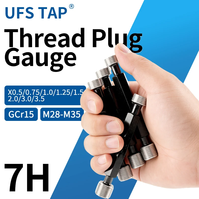 

UFS 1 шт. 7H M28-M35 Стальной метрический резьбовой калибр-пробка высокого качества, оптовый измерительный инструмент X0.5/0.75/1.0/1.25/1.5/2.0/3.0/3.5