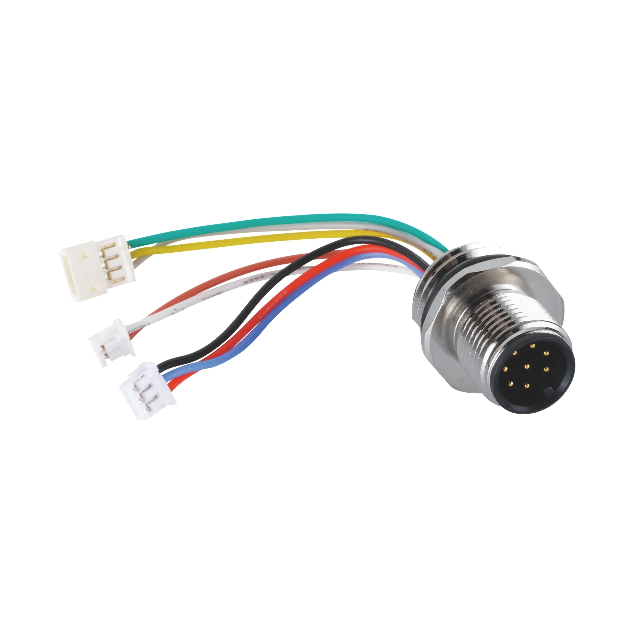 Connecteur de panneau M12 à code A 8 broches en laiton, mâle et femelle, pour câblage électrique, à soudure, fixation arrière