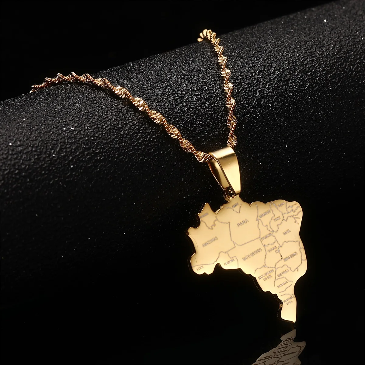 Brazil Map With City Name Pendant Necklaces Brasil Maps Jewelry Gifts